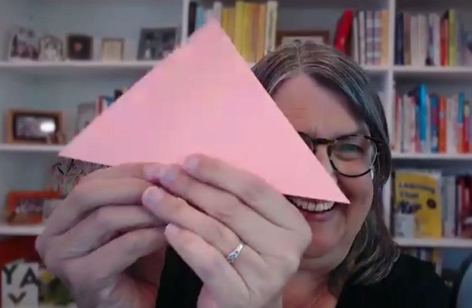 Katrina Kennedy with Origami paper