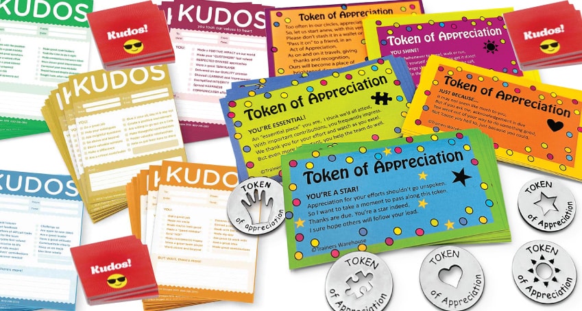 Assorted set of kudo notes and tokens of appreciation