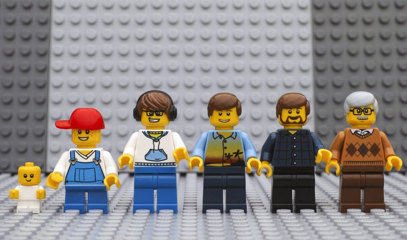 Generations of LEGO men