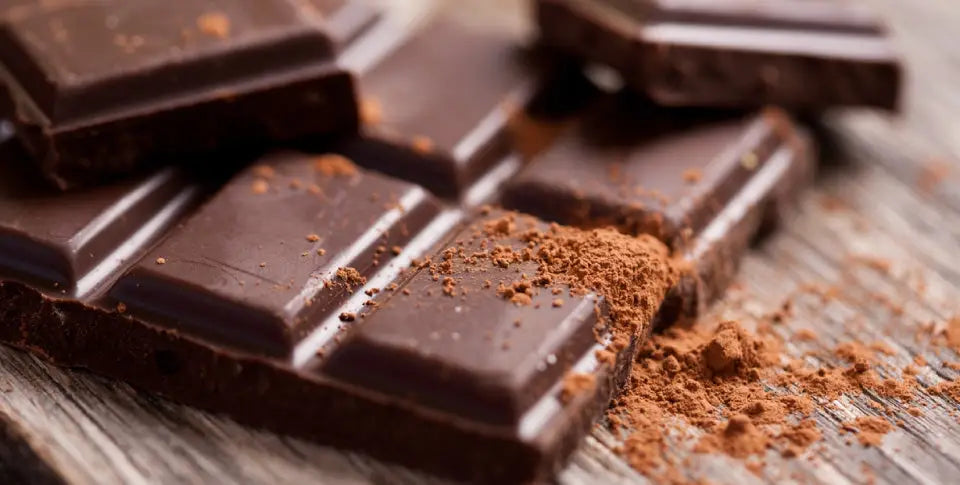 close up of dark chocolate