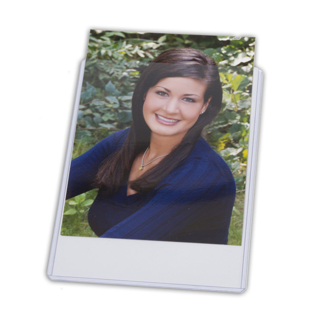 3.5x5 plastic DocU-Sleeve with photo sliding in