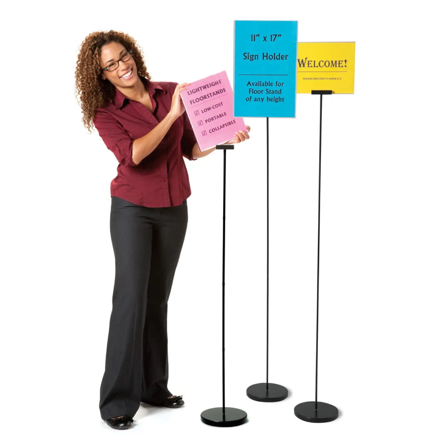 6 ft. Floor Stand for 8.5 x 11 & 11 x 17 signs - Meeting General - Trainers Warehouse
