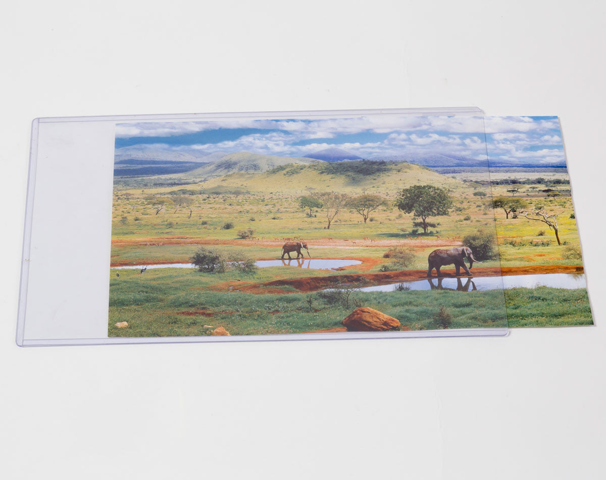 Poster sliding into an 8.5x14 DocU-Sleeve