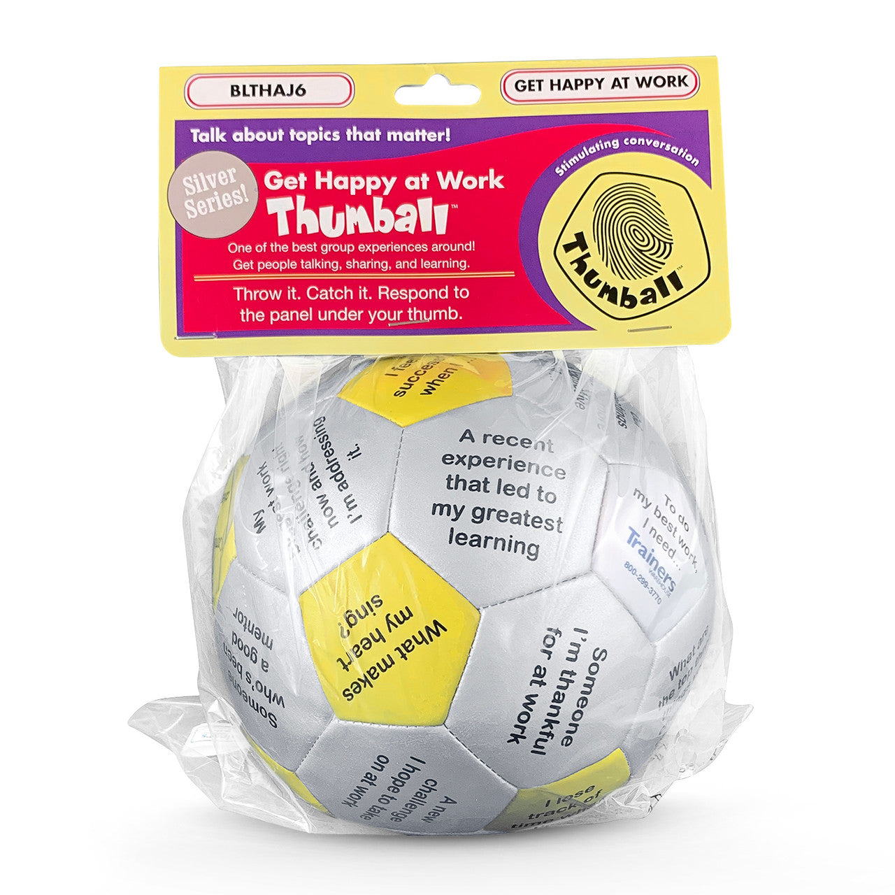 Get Happy at Work Thumball, in packaging