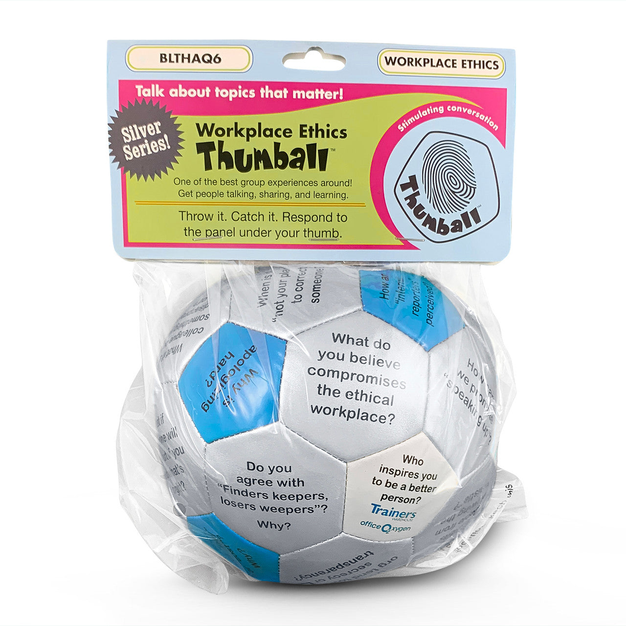 Workplace Ethics Thumball, in packaging