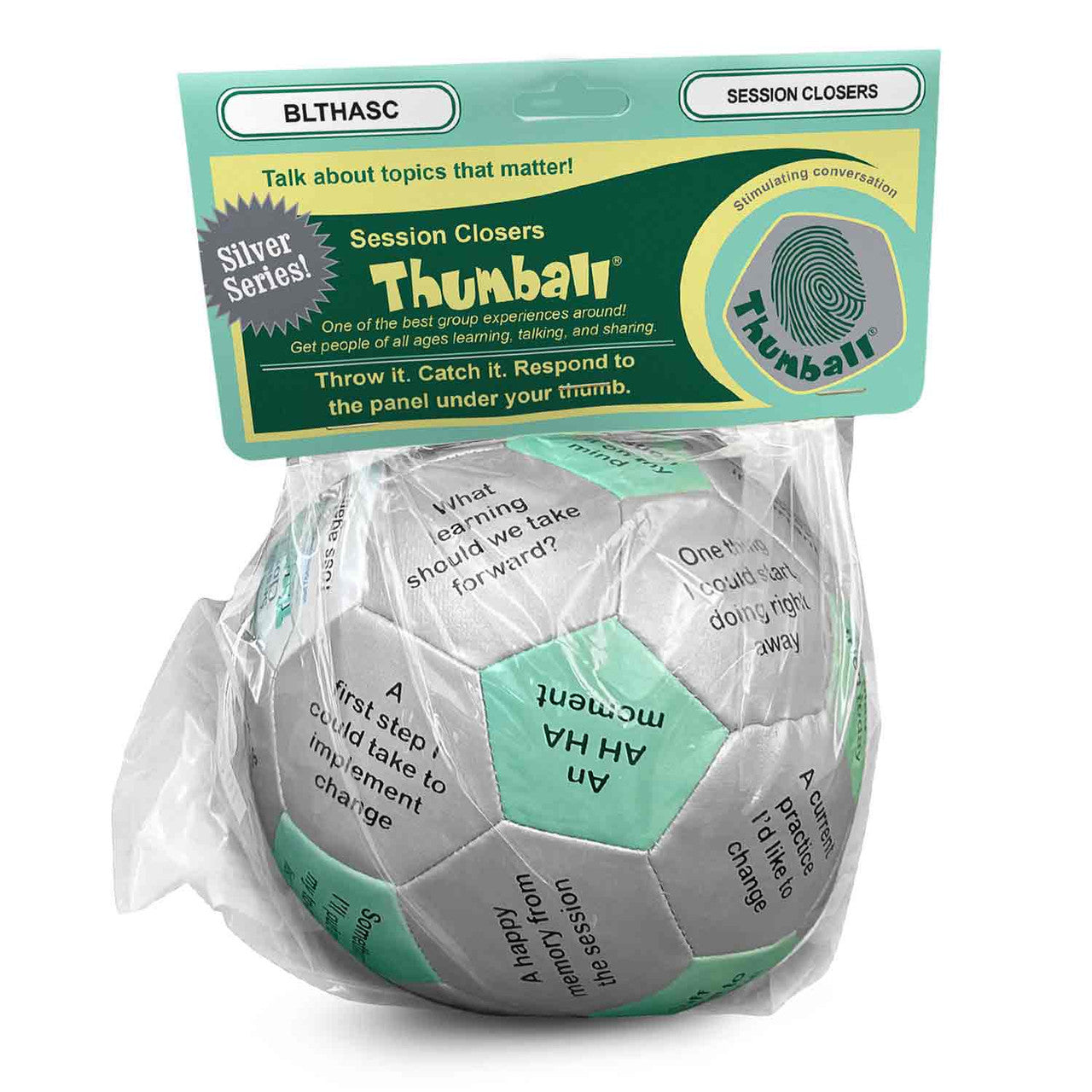 Session Closers Thumball, in packaging