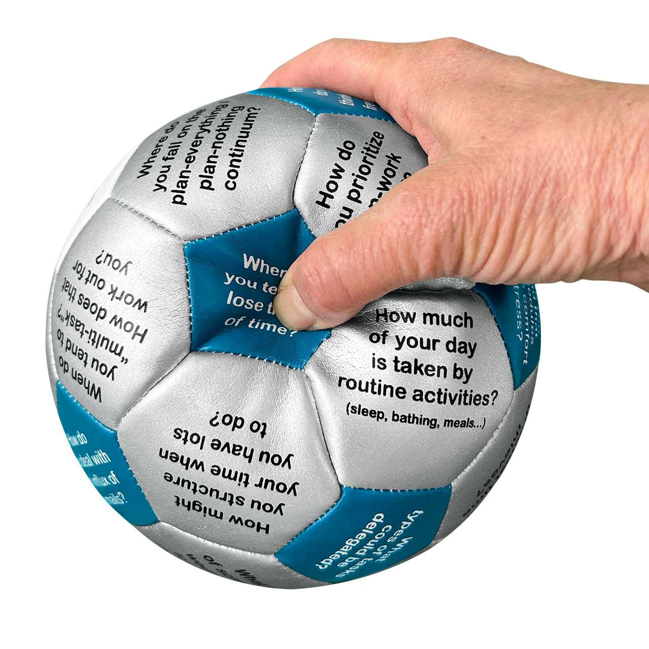 Time Management Thumball being squeezed