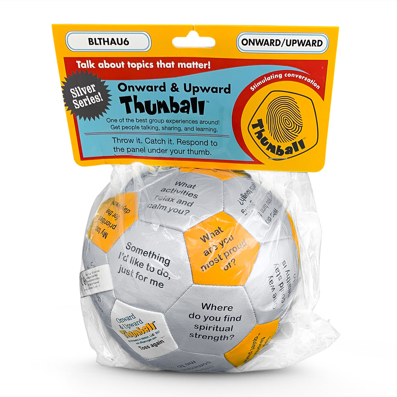 Onward and Upward Thumball, in packaging