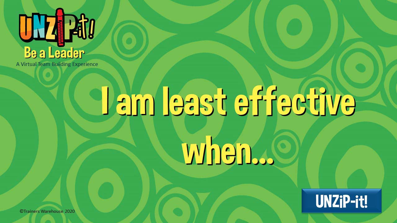 UNZiP-it! Remote w/ Be A Leader Prompts