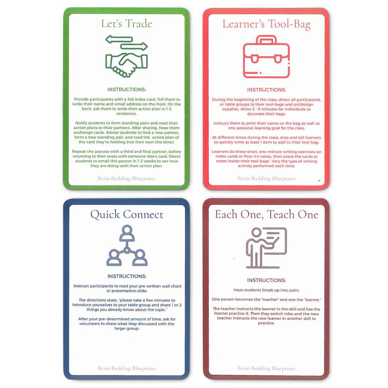 Brain Building Blueprint Facilitator Kit - sample cards