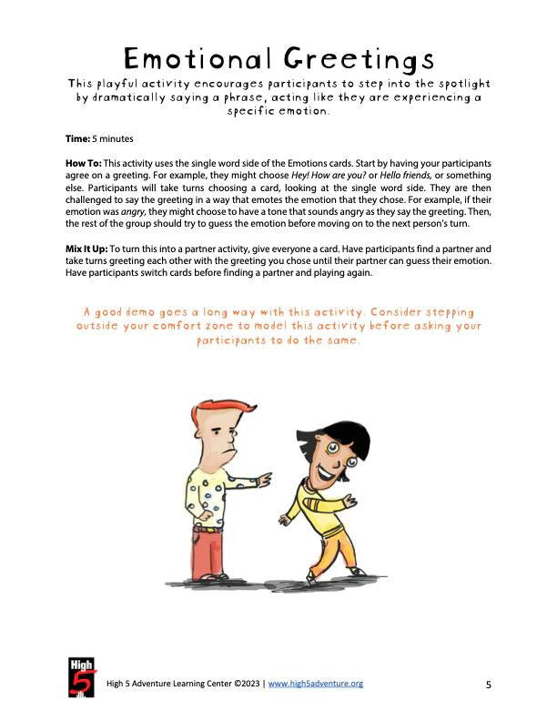 Emotions Card Deck Greetings Activity
