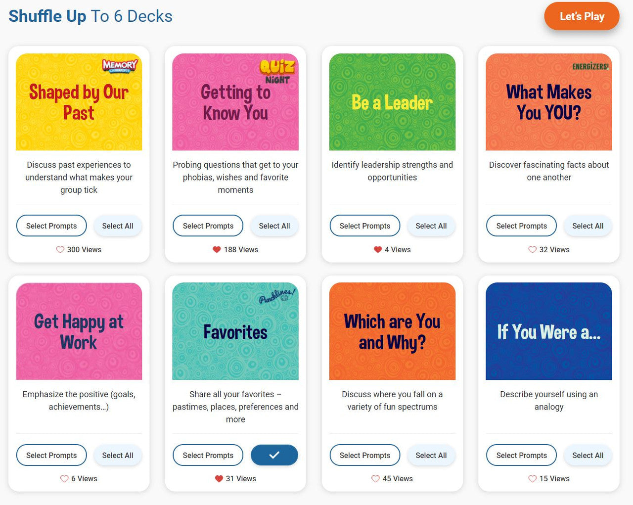 Trainers EXCHANGE - theme selection screen