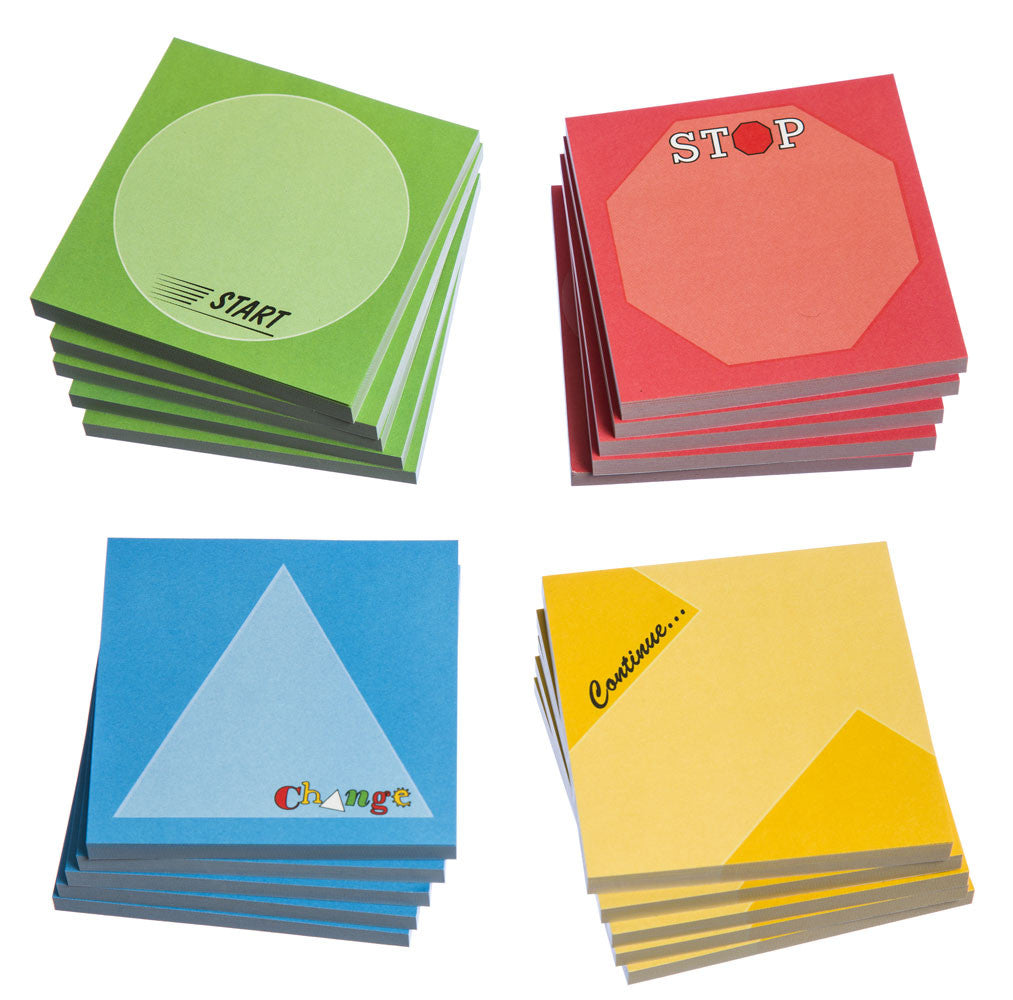 Start/Stop/Continue/Change - Sticky Notes; set of 24