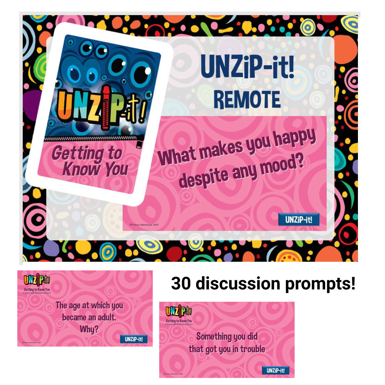 UNZiP-it! Remote with Getting to Know You Prompts