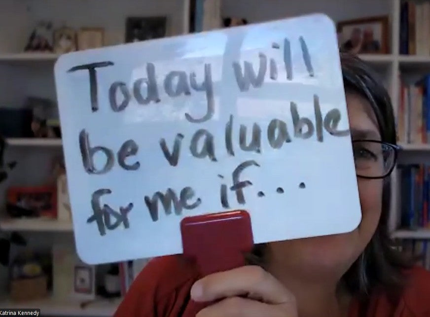 Katrina Kennedy with Answer Board