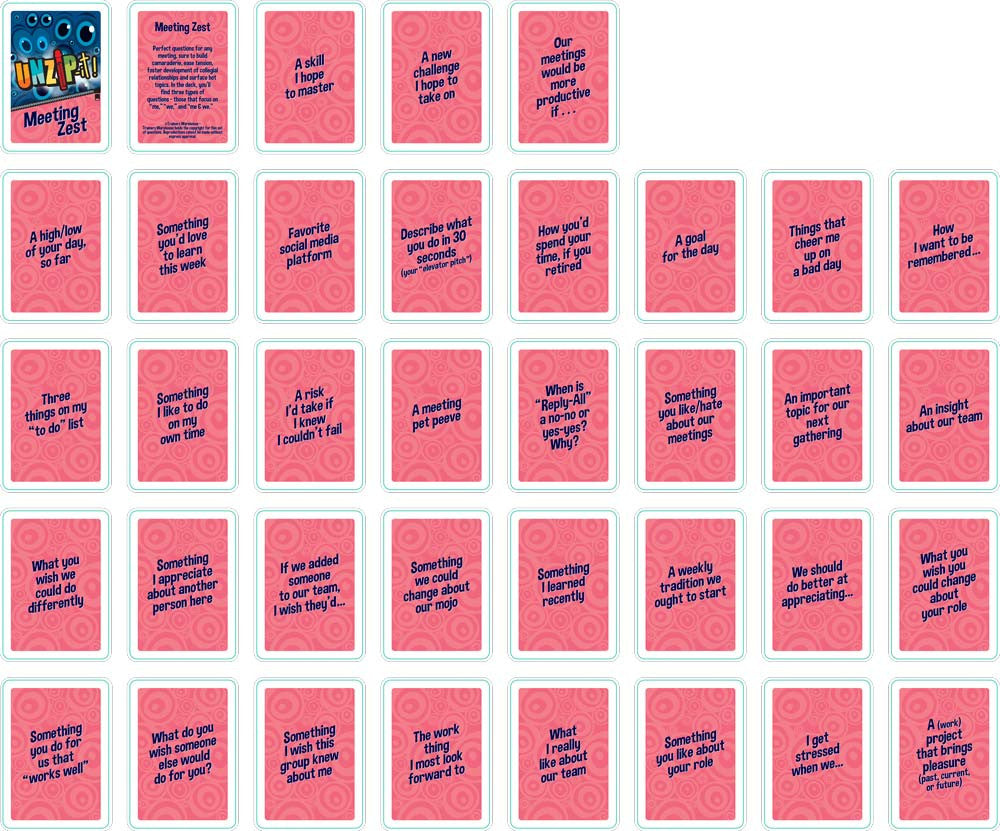 Meeting Zest Card Deck Prompts