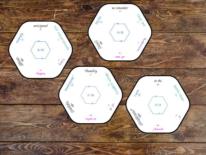 Quote Builders - spread of 4 cards