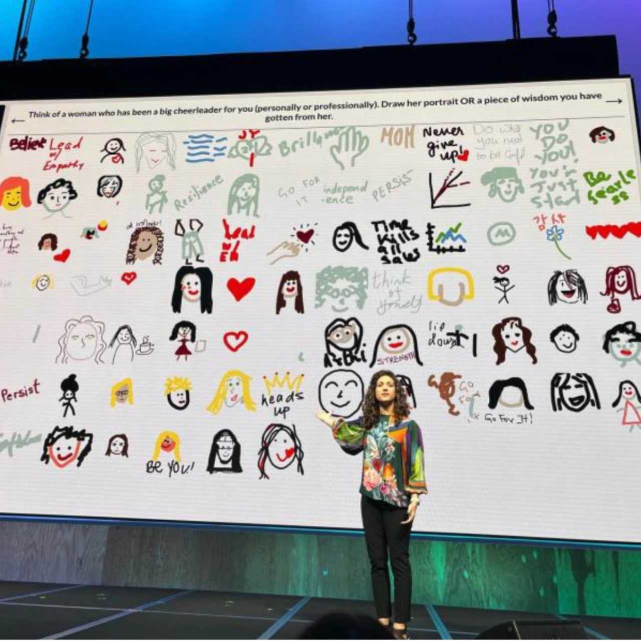 Piccles Drawing on Projected Screen