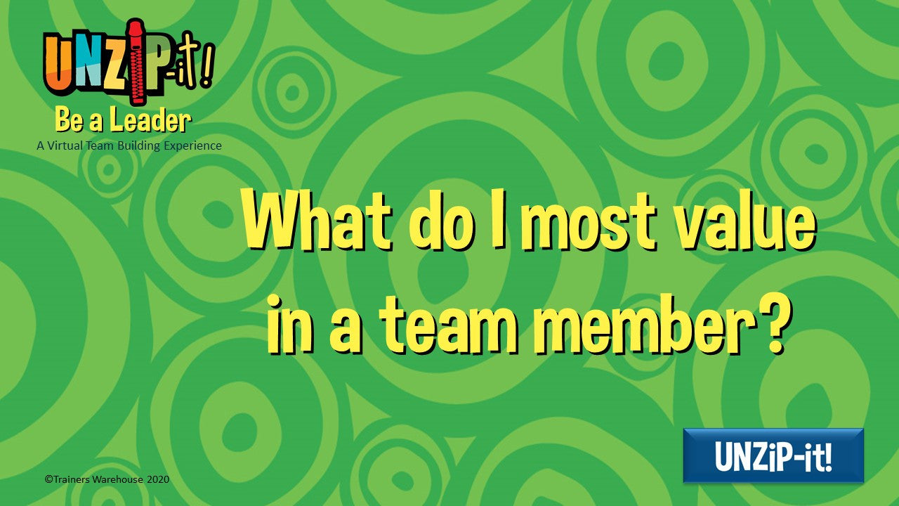 UNZiP-it! Remote - Be a Leader prompt