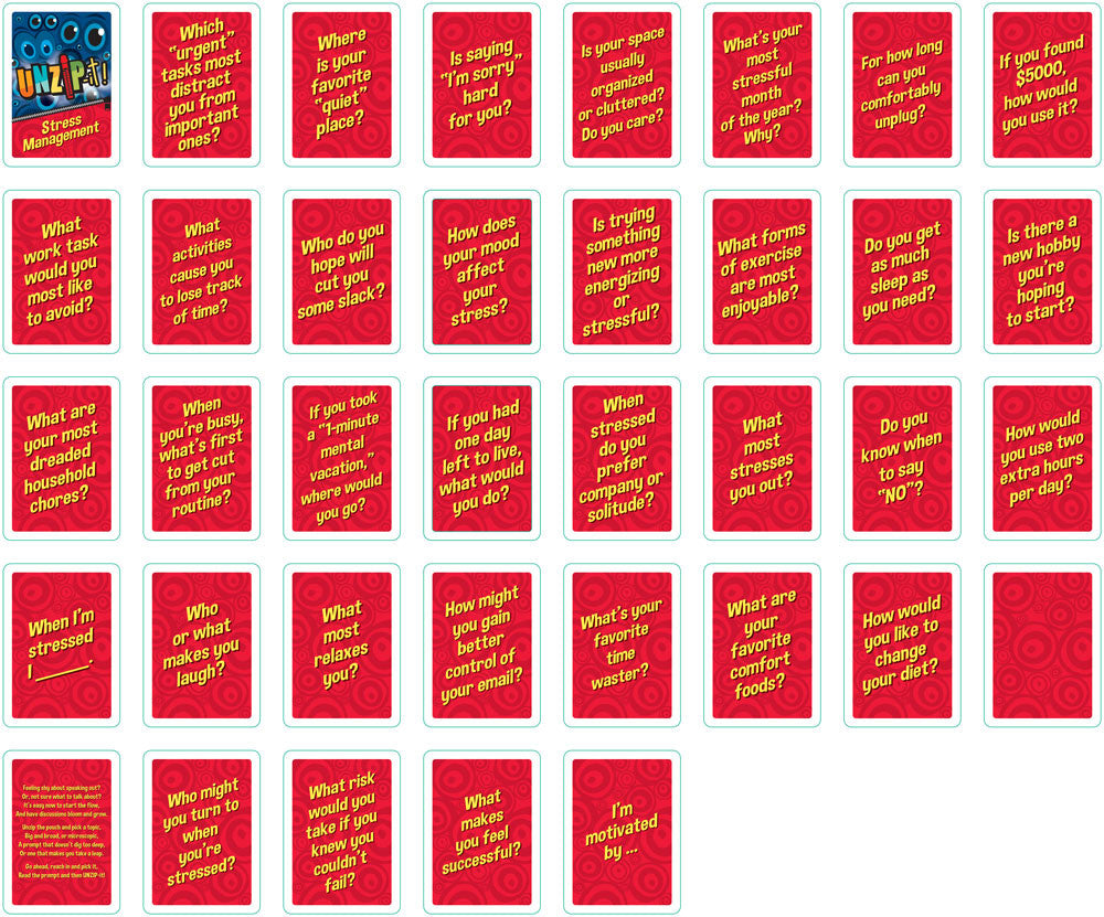 UNZiP-it! Remote w/ Stress Management Prompts