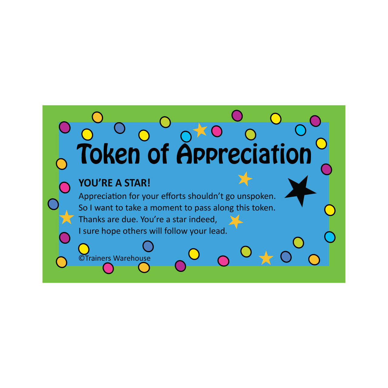 Token of Appreciation - star card