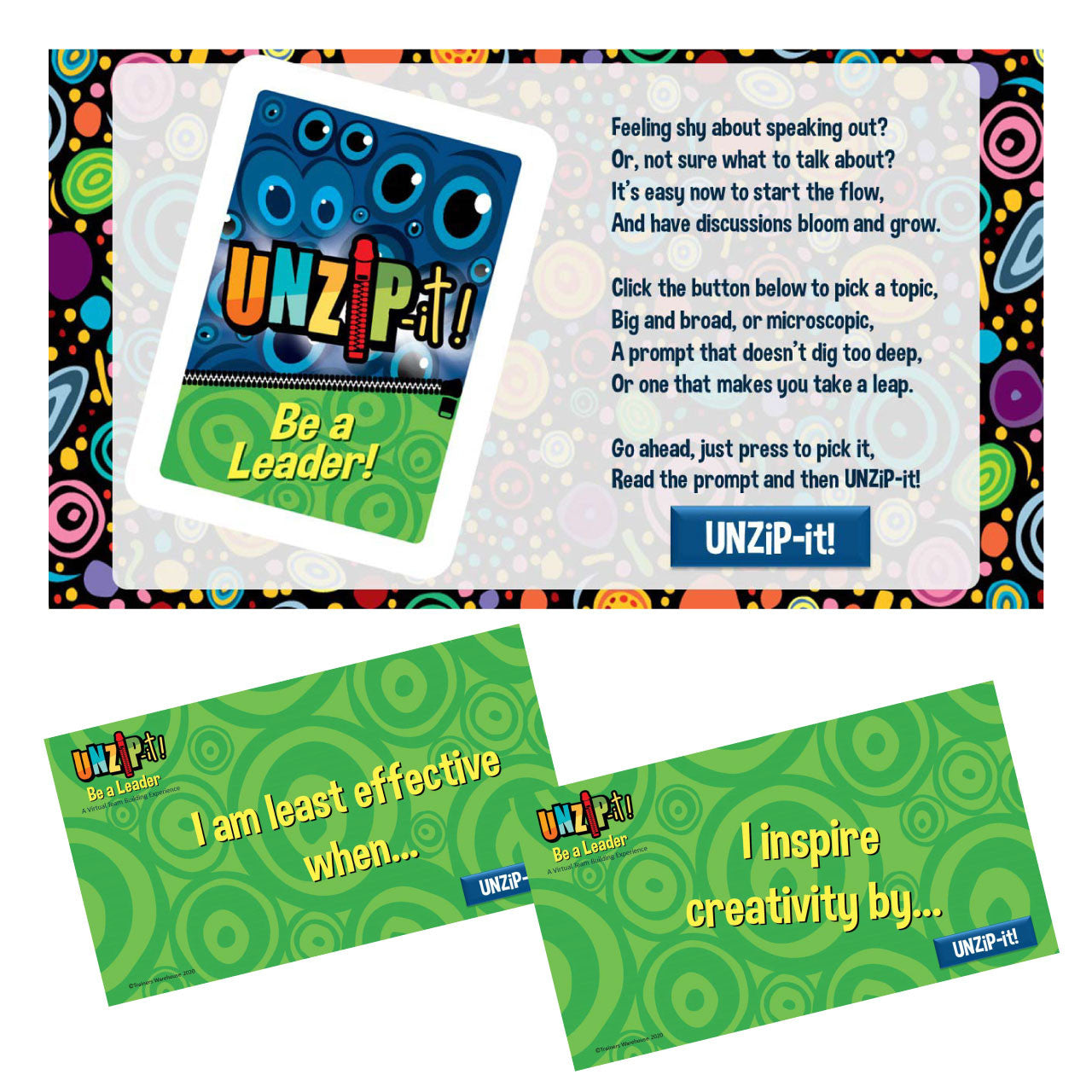 UNZiP-it! Remote w/ Be A Leader Prompts