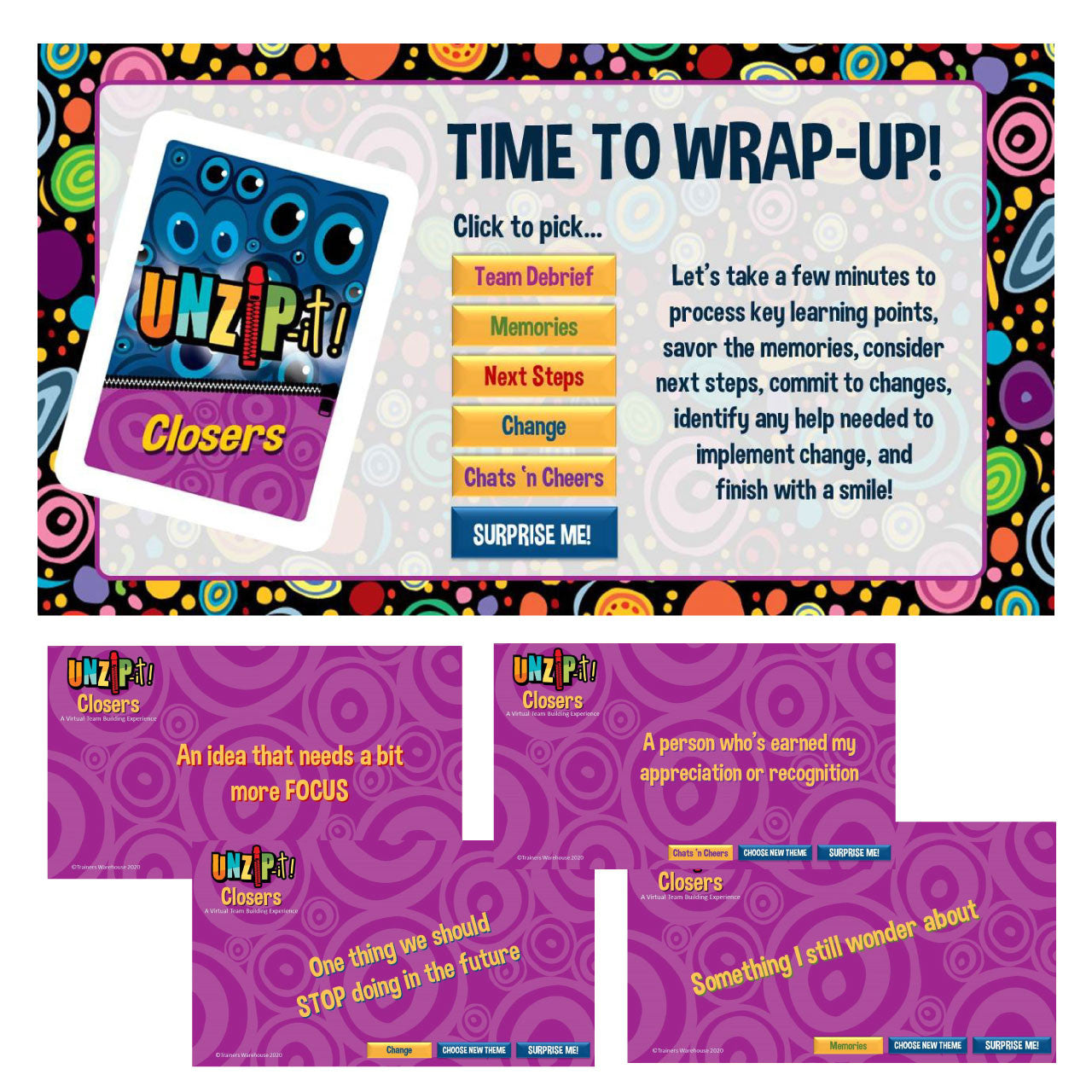 UNZiP-it! Remote w/ Closers Prompts