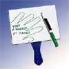 Our very first Answer Board consisted of a whiteboard hot-glued to a paddle ball handle