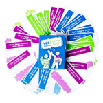 We Connect Sticker Nametags fanned out