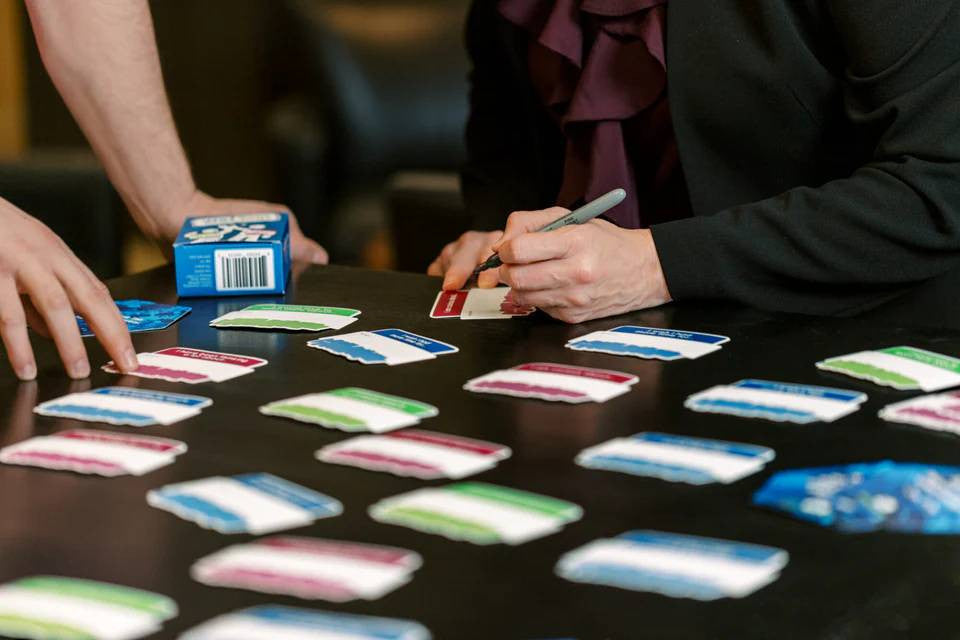 We Connect Sticker Nametags on Table