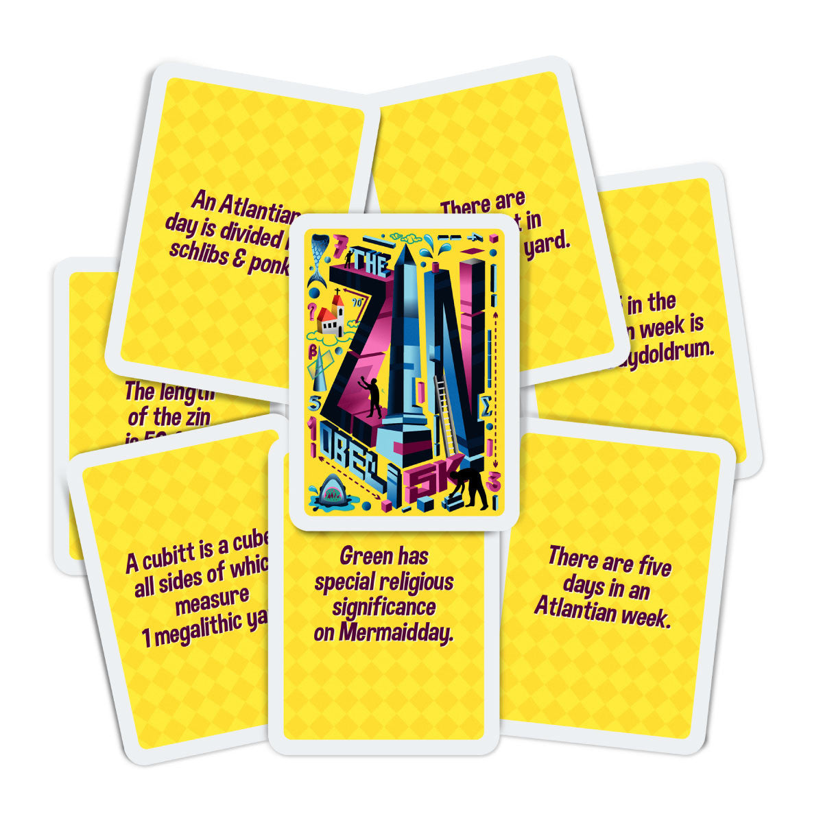 Zin Obelisk Team Building Game; clue cards