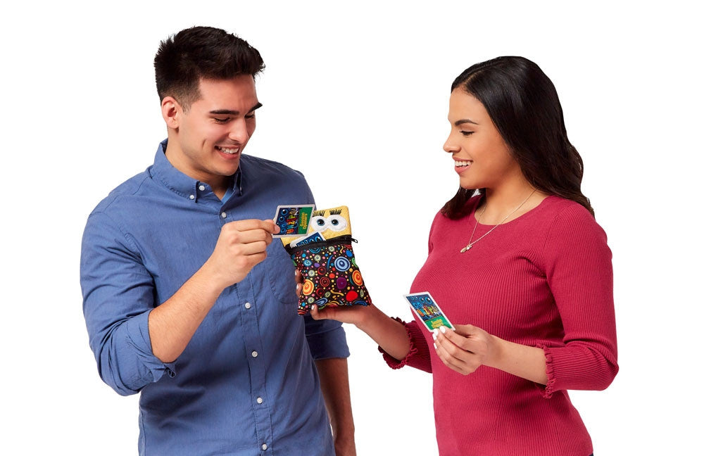 Man and woman using UNZiP-it! with Stress Management Card Deck