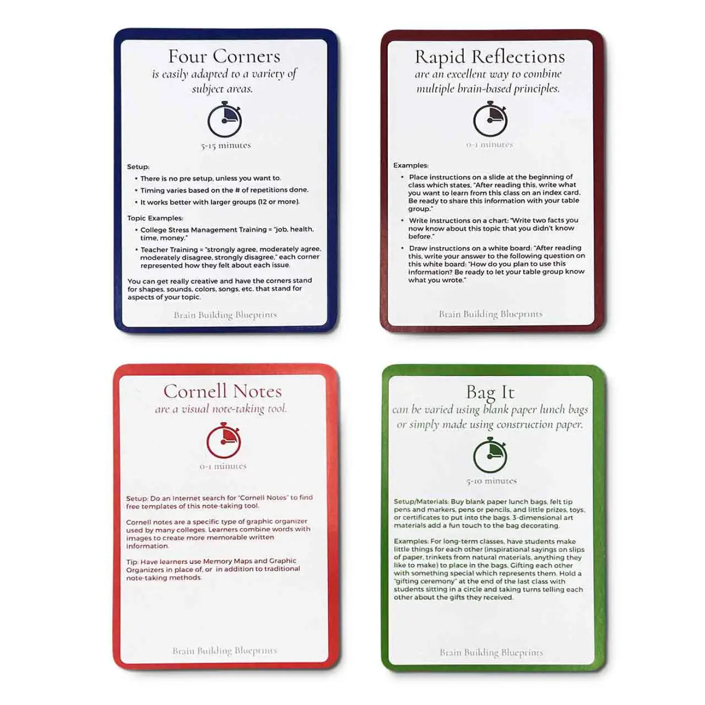 Brain Building Blueprint Facilitator Kit - sample cards