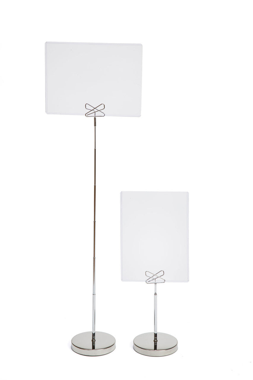 Telescoping Table Stand, set at highest and lowest levels