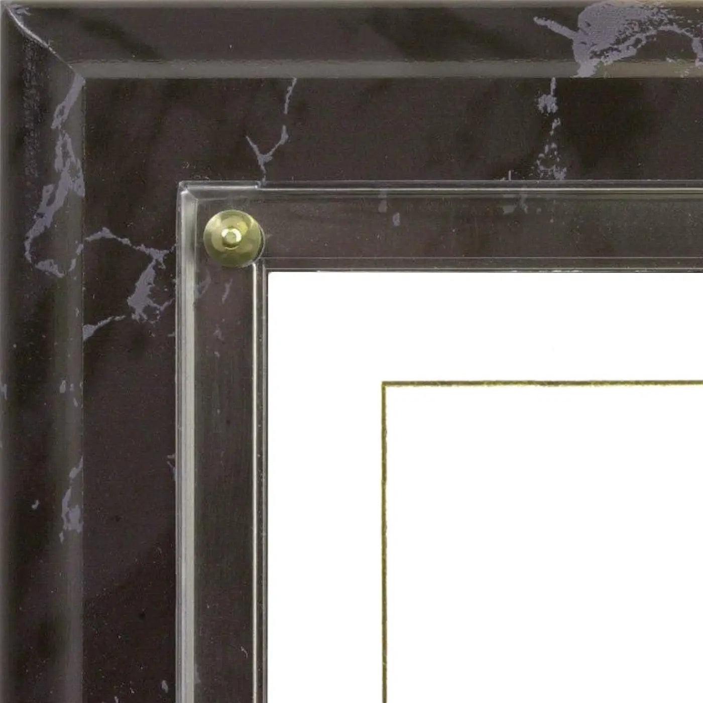 Certificate Plaque; close-up of black marble plaque