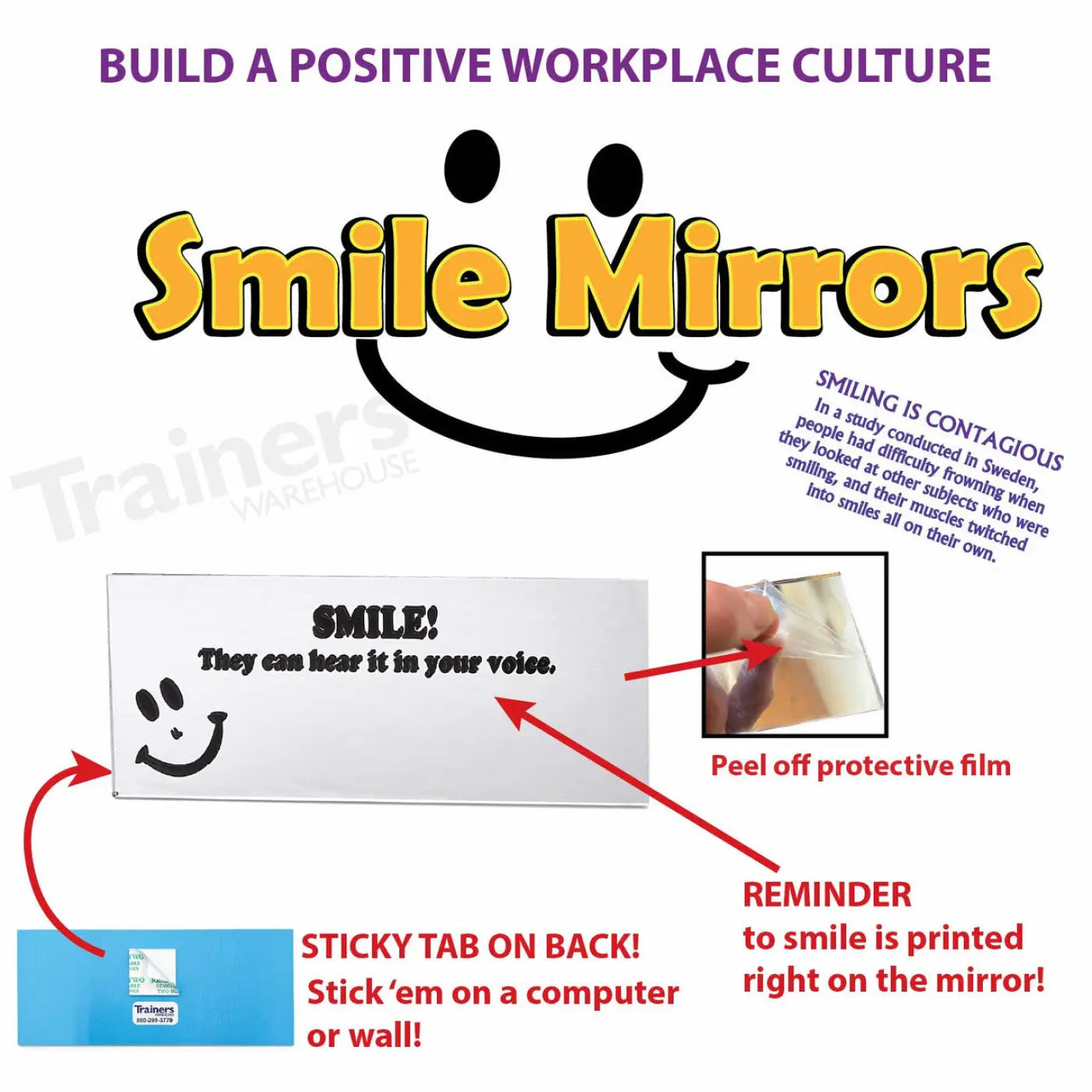 Classic Smile Mirrors (10/set) - Debrief-Facilitation - Trainers Warehouse