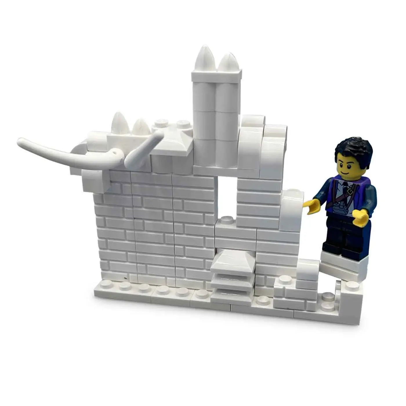 Structure made from white LEGO bricks