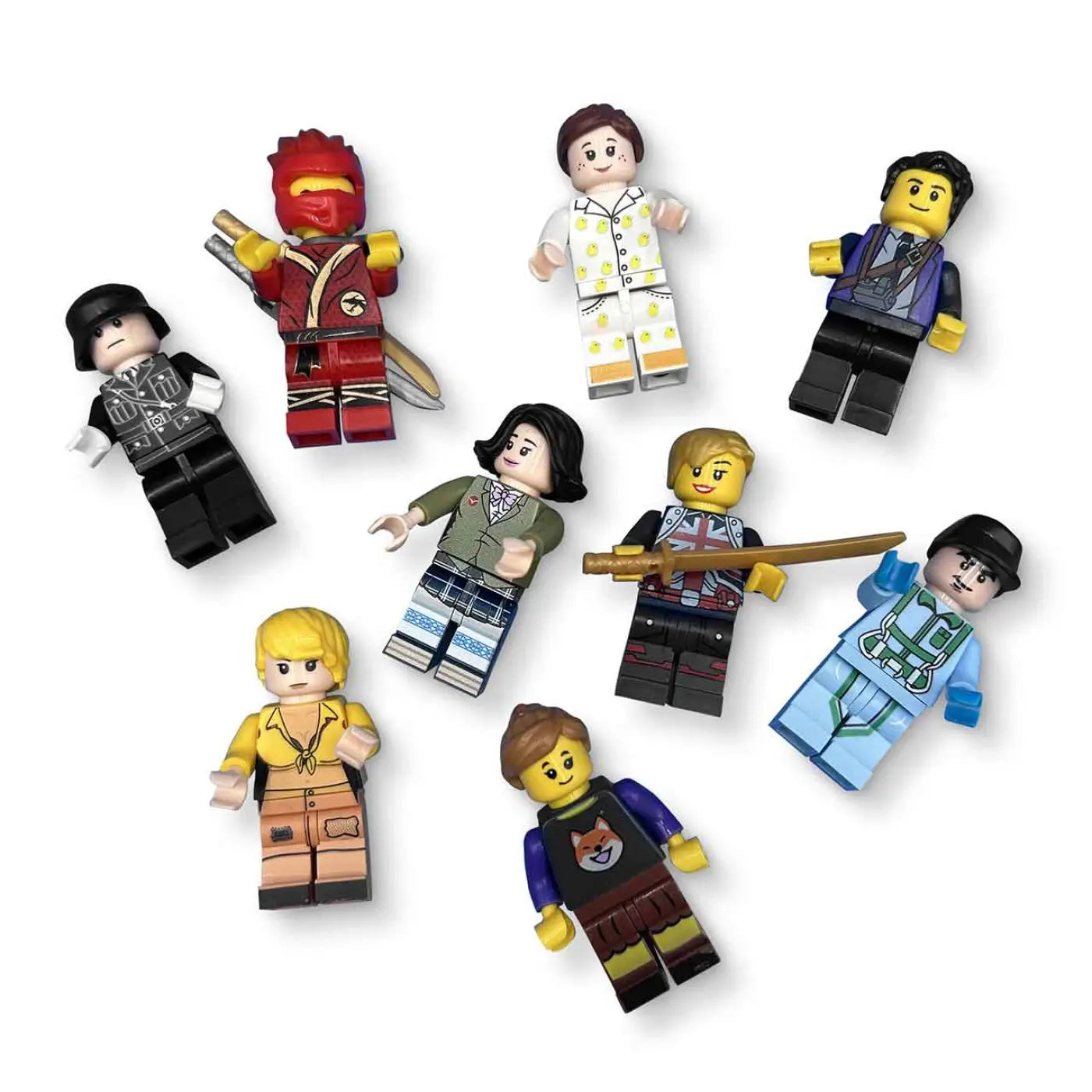 9 assorted LEGO people
