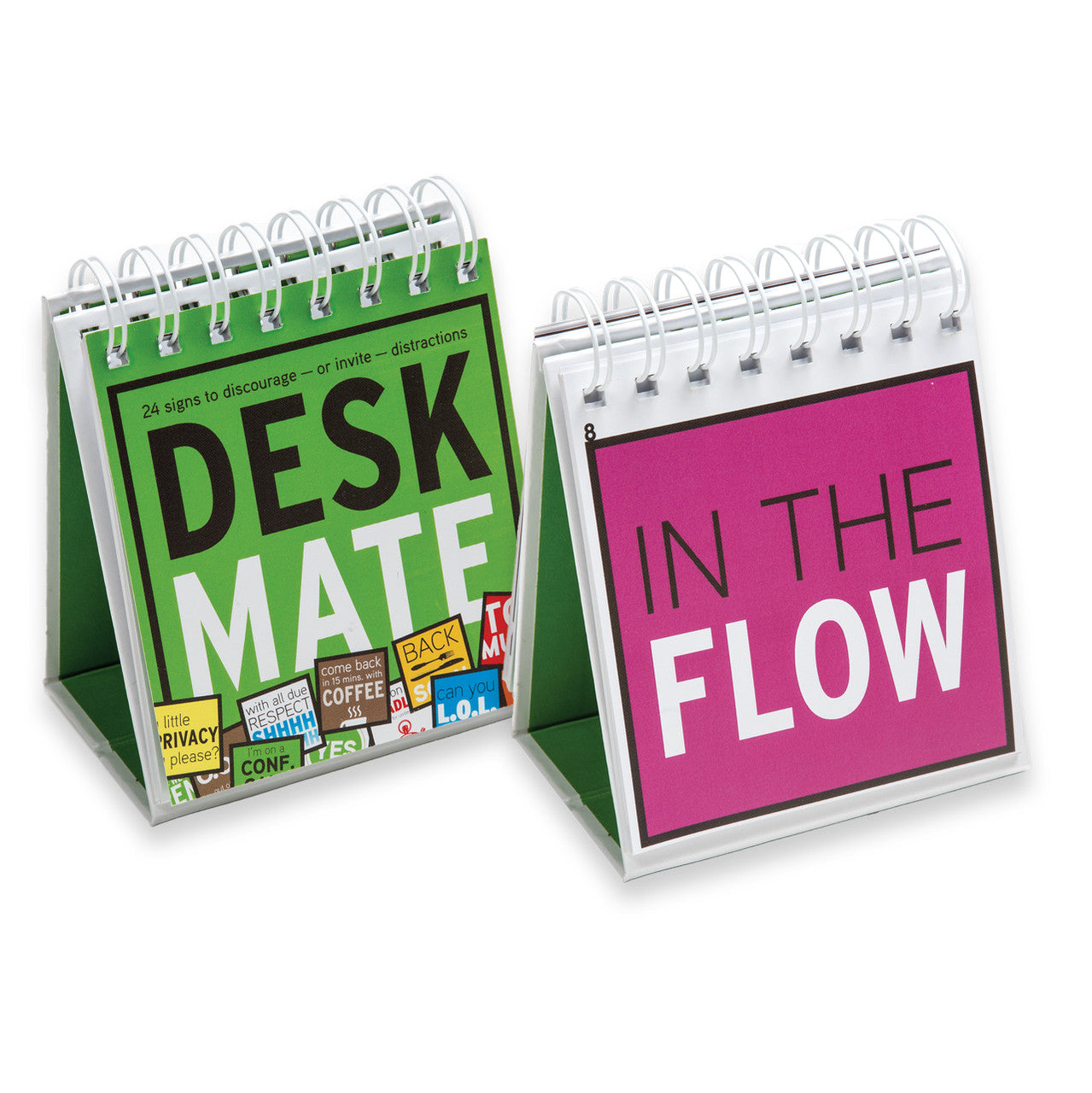DeskMate, front and one inside sign