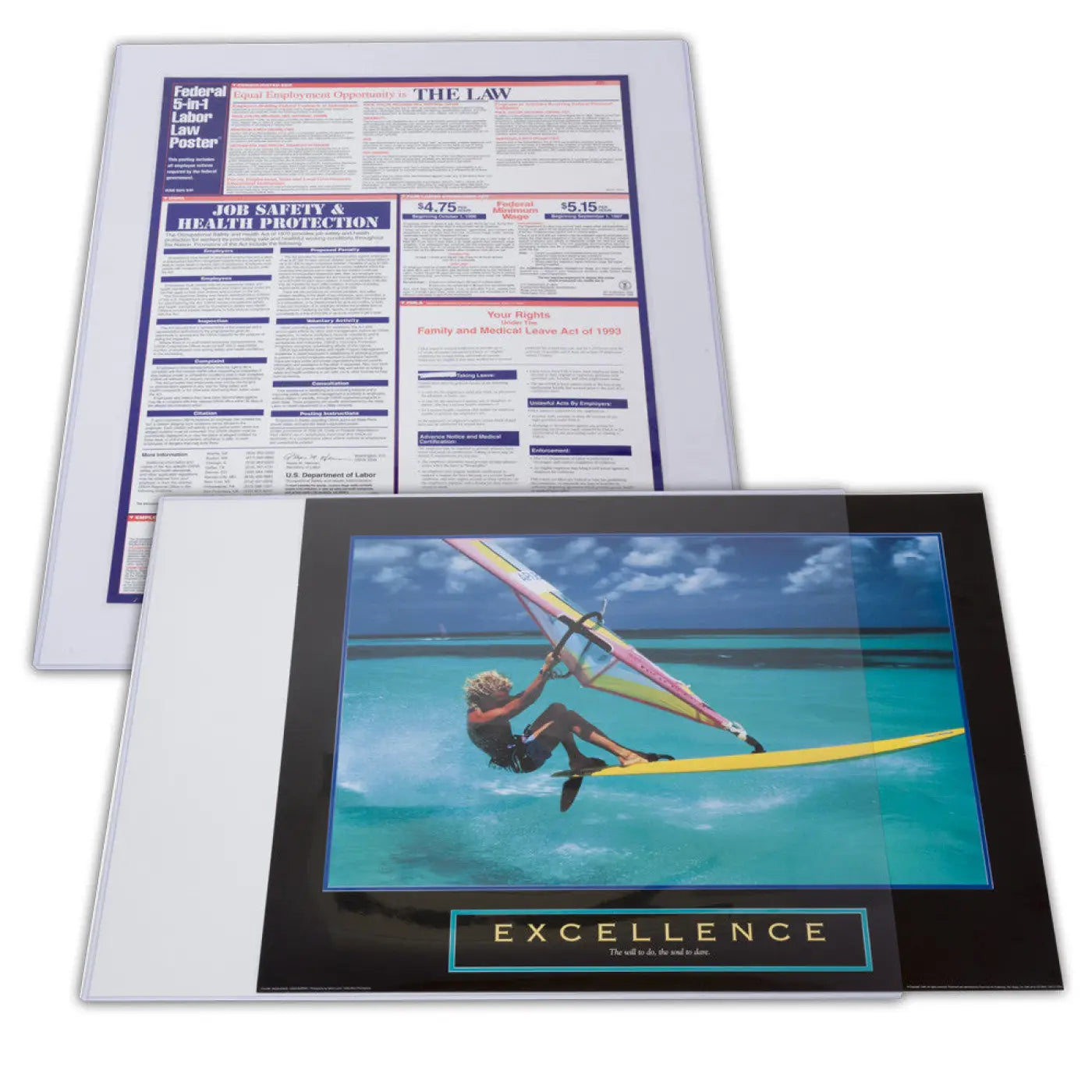22 x 28 DocU-Sleeve -- in use with posters sliding in