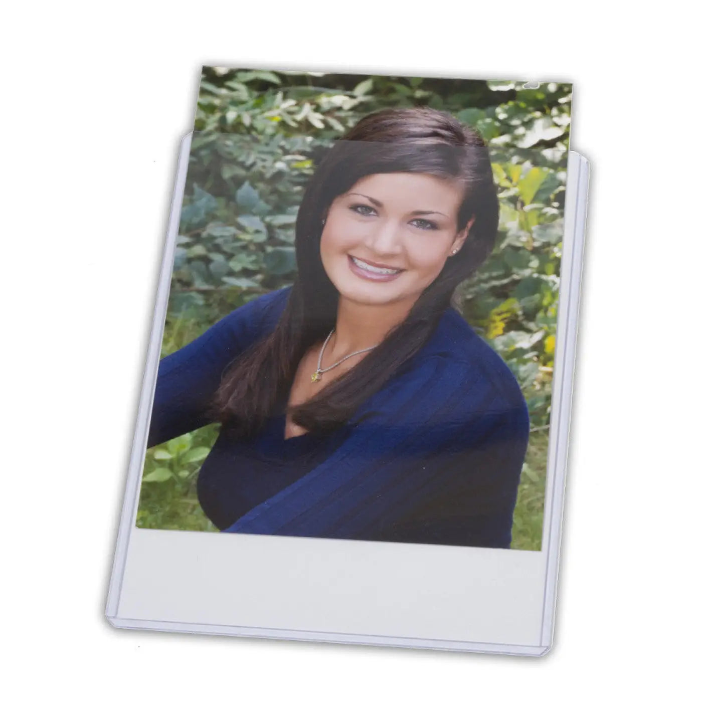 3.5x5 plastic DocU-Sleeve with photo sliding in
