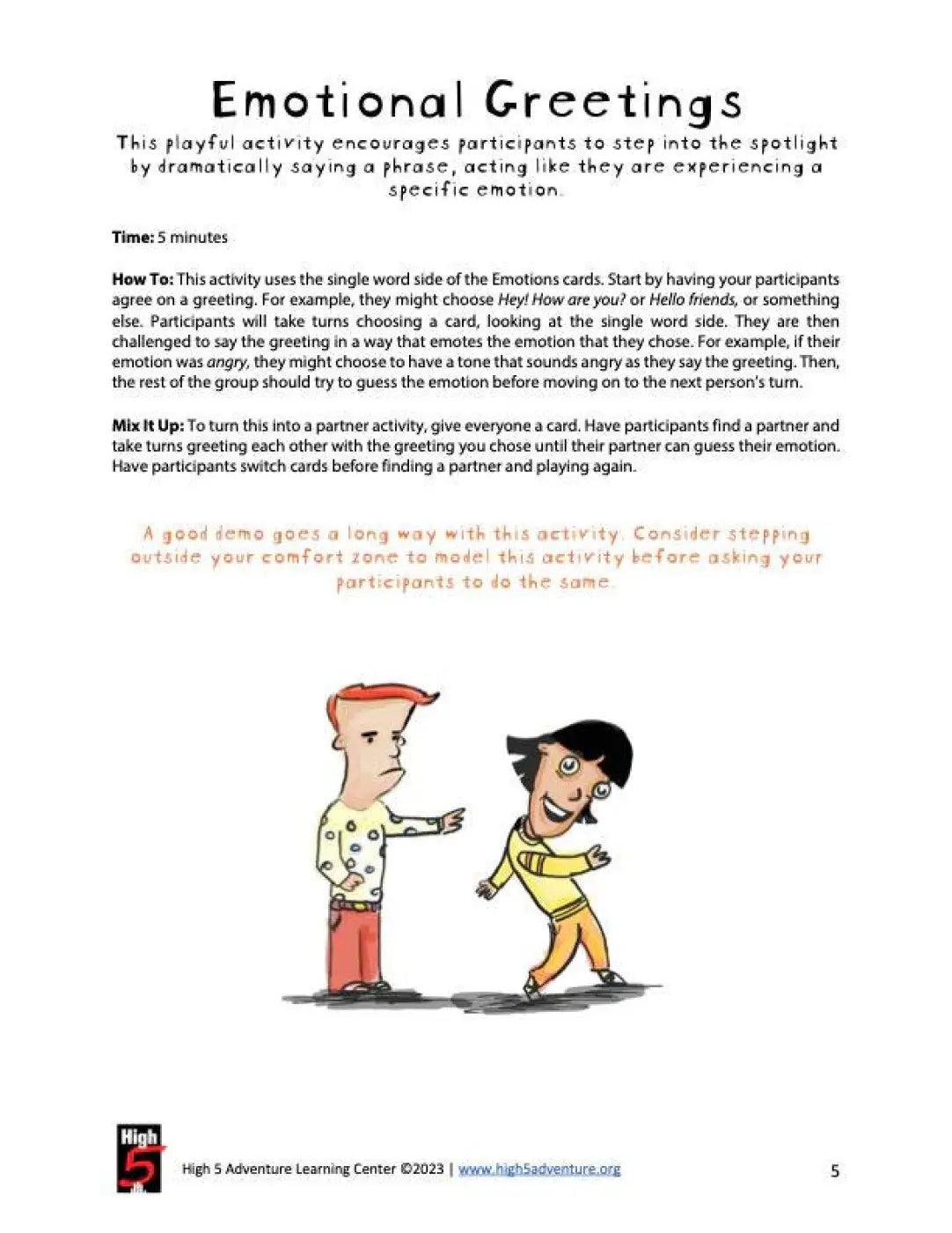 Emotions Card Deck Greetings Activity