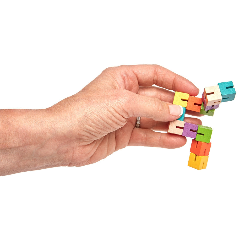 FlexiBlox Wooden Fidget Toy; in hand