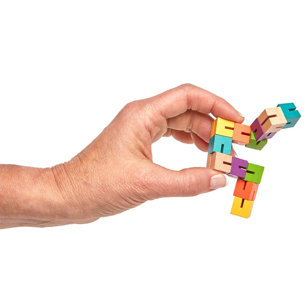 FlexiBlox Wooden Fidget Toy; in hand