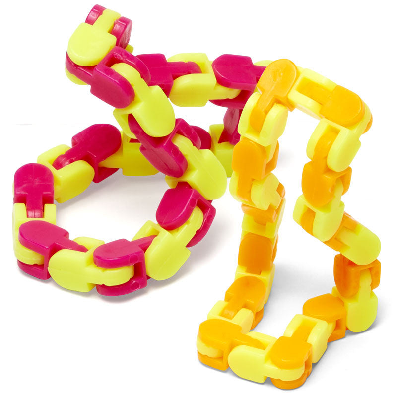 Snap & Click Fiddle Toy; 2 units with multiple neon colors