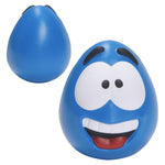 Happy Face Squishy Ball; blue