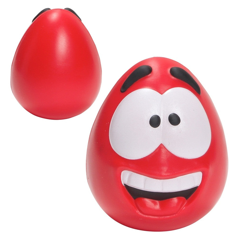 Happy Face Squishy Ball; red