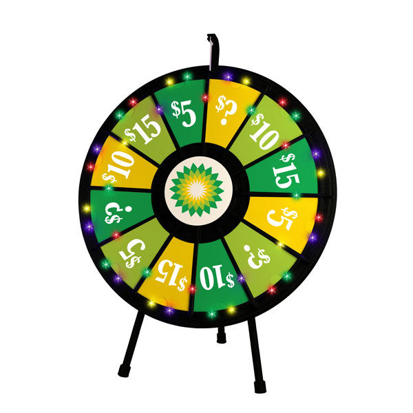 LIGHT-UP 12- to 24-Slot Tabletop Prize Wheel; tabletop