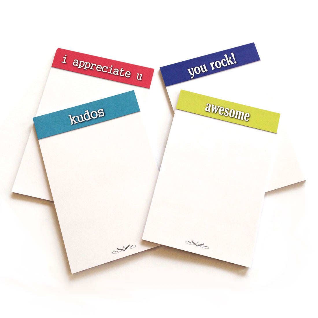 Appreciation Sticky Note Pads; 4 pad styles