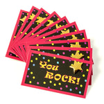 You Rock Cards and Gold Star Lapel Pins